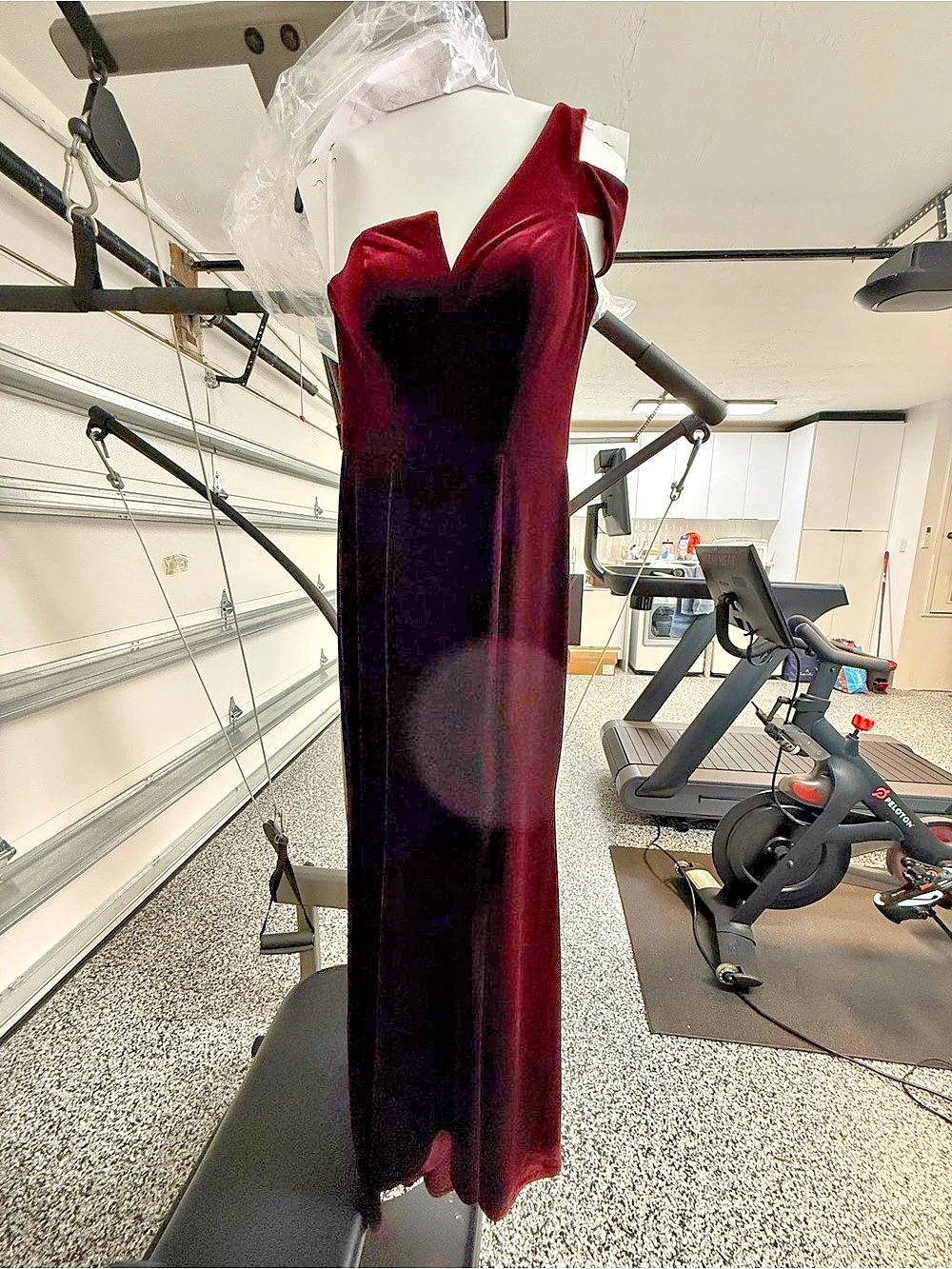 Betsy and Adam Velvet Gown Burgundy Like New